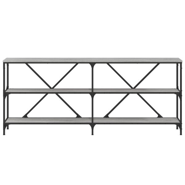 vidaXL Console Table Grey Sonoma 180x30x75 cm Engineered Wood and Iron