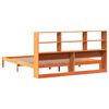 vidaXL Bookcase Bed without Mattress Wax Brown 200x200 cm Solid Wood Pine