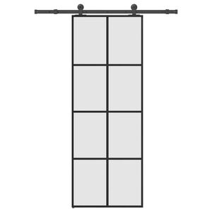 vidaXL Sliding Door with Hardware Set 76x205 cm ESG Glass&Aluminium