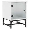 vidaXL Bedside Cabinet with Glass Door White 35x37x50 cm