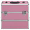vidaXL Make-up Case 37x24x35 cm Pink Aluminium