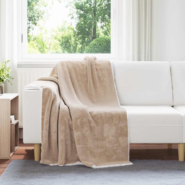 vidaXL Throw Blanket Camel 130 x 150 cm Fleece