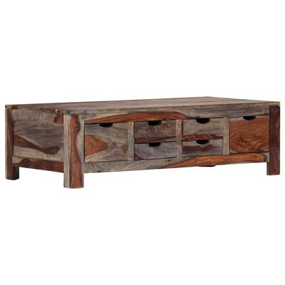 vidaXL Coffee Table Grey 100x50x30 cm Solid Sheesham Wood