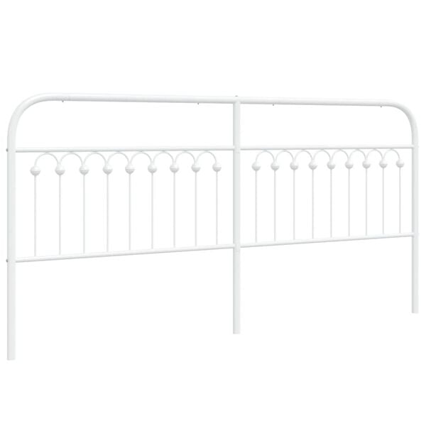 vidaXL Metal Replace Headboard White 193 cm