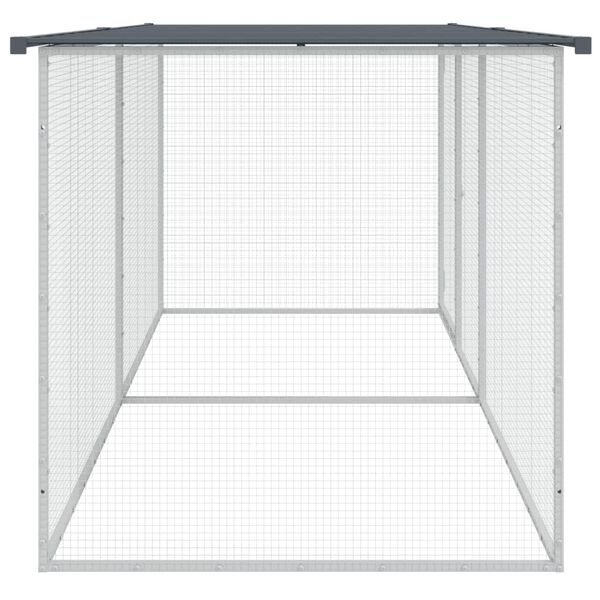 vidaXL Chicken Cage with Roof Anthracite 203x98x90 cm Galvanised Steel