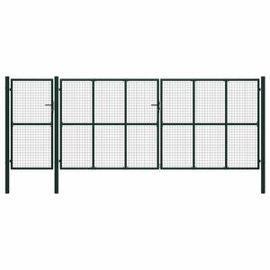 vidaXL Fence Gate with Lock Green 175 cm Steel