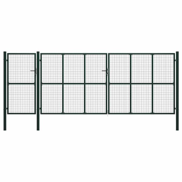 vidaXL Fence Gate with Lock Green 175 cm Steel