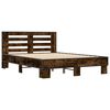 vidaXL Bed Frame without Mattress Smoked Oak 135x190 cm Double