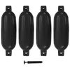 vidaXL Boat bumpers Black 58.5 x 16.5 cm PVC