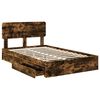 vidaXL Storage Bed with Drawer Smoked Oak 120 x 190 cm Engineered Wood