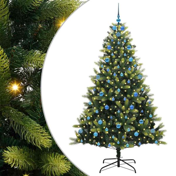 vidaXL Artificial Hinged Christmas Tree 300 LEDs Green 210 cm