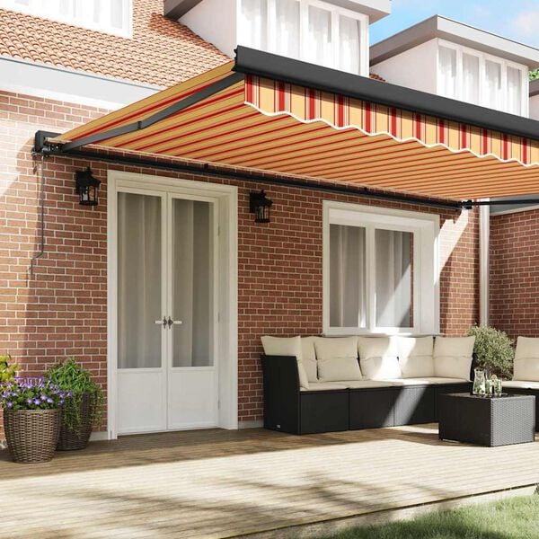 vidaXL Awning Yellow and Orange 500 x 300 x 165 cm