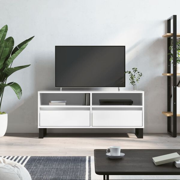 vidaXL TV Cabinet High Gloss White 100x34.5x44.5 cm Engineered Wood