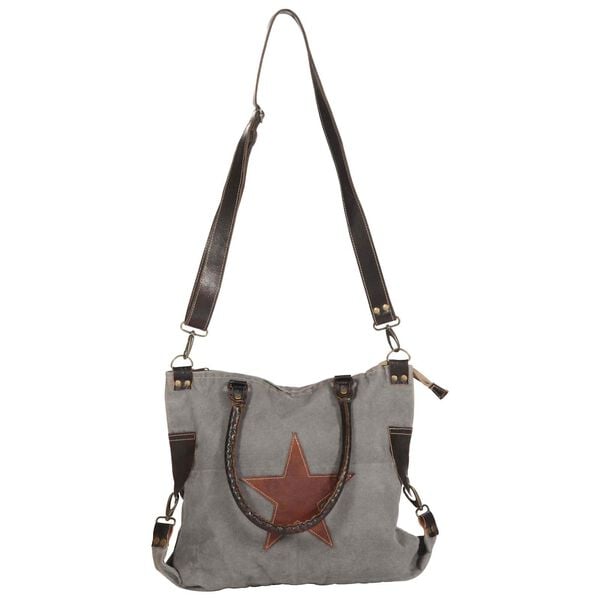 vidaXL Star Handbag Dark Grey 63 x 41 cm Canvas
