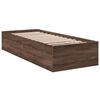 vidaXL Bed Frame without Mattress Brown Oak 75x190 cm Small Single Engineered Wood