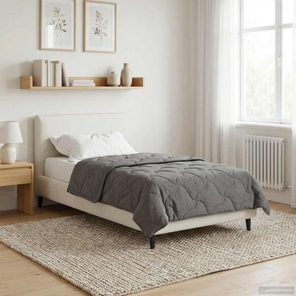 vidaXL Full Year Duvet Quilted Light grey 155 x 200 cm