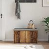 vidaXL Hall Bench with Cushion with Storage Old Wood 80 x 46 x 46 cm