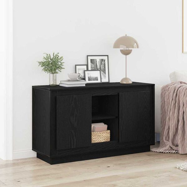 vidaXL Sideboard Black Oak 102 x 35 x 60 cm Engineered Wood