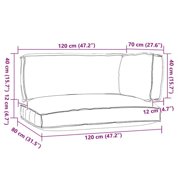 vidaXL Pallet Cushion Set 3 pcs Grey Oxford fabric