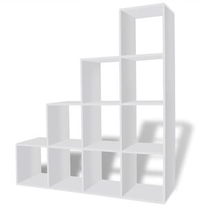 vidaXL Staircase Bookcase/Display Shelf 142 cm White