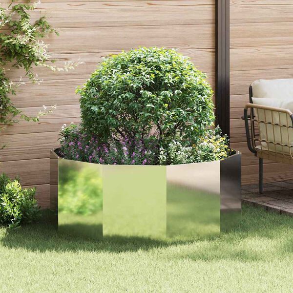 vidaXL Planter Silver 120 x 120 x 50 cm Galvanised Steel