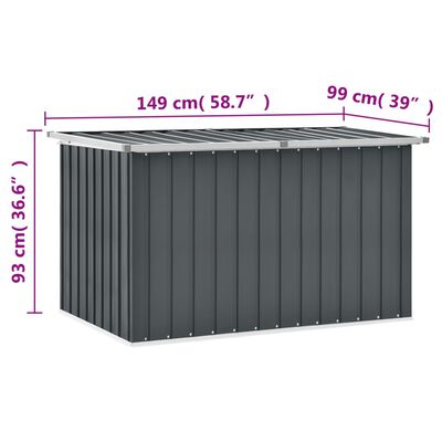 vidaXL Garden Storage Box Grey 149x99x93 cm