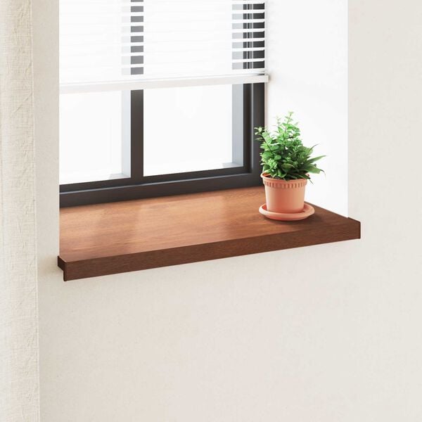 vidaXL Window Sill Brown Wood 80 x 50 x 4.5 cm PVC