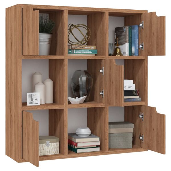 vidaXL Bookshelf Brown Oak 88.5x27.5x88 cm Engineered Wood