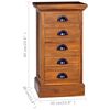 vidaXL 5-Drawer Cabinet 35x30x60 cm Solid Teak Wood