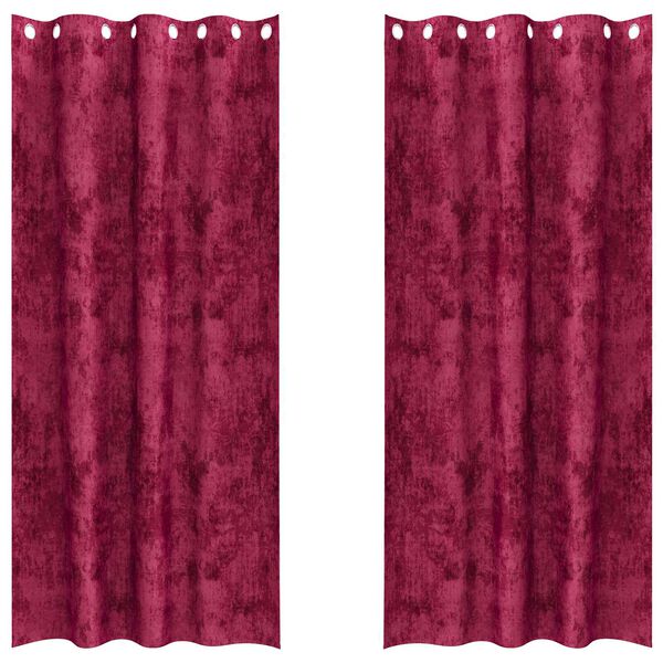 vidaXL Velvet Curtains 2 pcs Wine red 245 x 140 cm Velvet