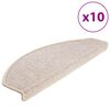 vidaXL Stair Mats 10 pcs 65x24x4 cm Taupe Half Round Large