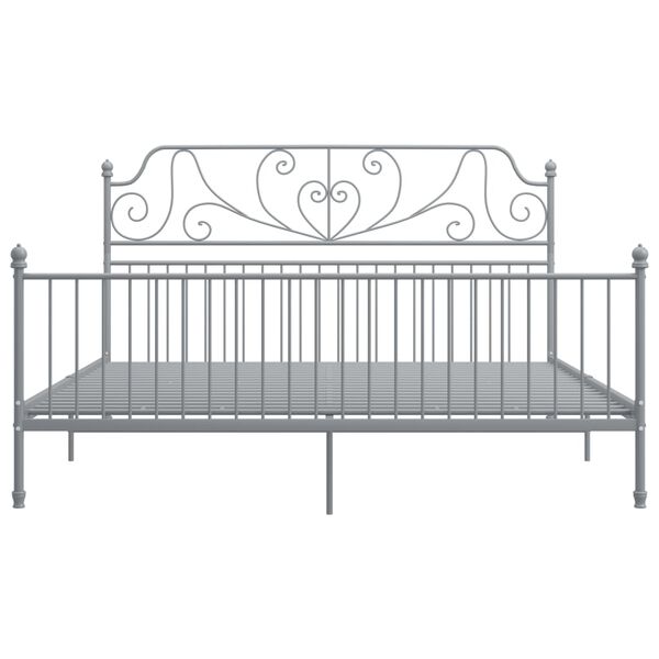 vidaXL Bed Frame without Mattress Grey Metal 200x200 cm