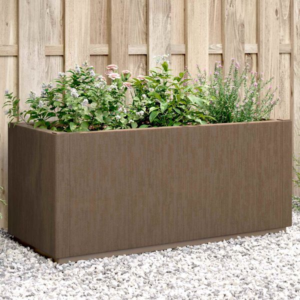 vidaXL Garden Flower Box Brown 80 x 36 x 35 cm PP
