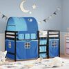vidaXL Kids' Loft Bed with Tunnel without Mattress Blue 90x190 cm Single