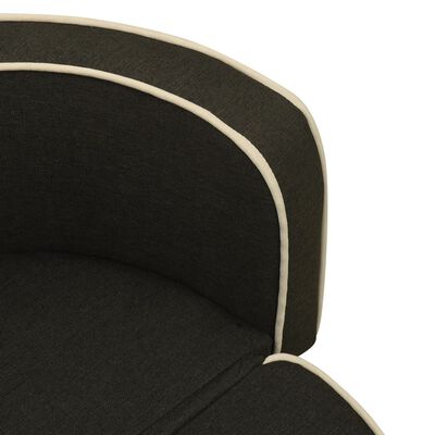 vidaXL Foldable Dog Sofa Dark Grey 76x71x30 cm Linen Washable Cushion