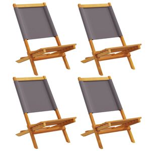 vidaXL Folding Chairs 4 pcs Anthracite Fabric and Solid Wood