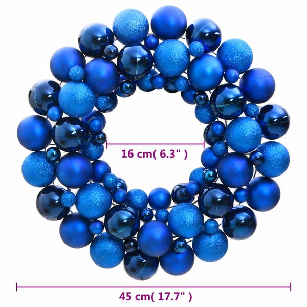 vidaXL Christmas Wreath Blue 45 cm Polystyrene
