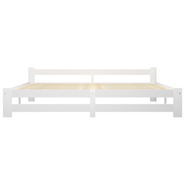 vidaXL Bed Frame without Mattress White Solid Pine Wood 200x200 cm