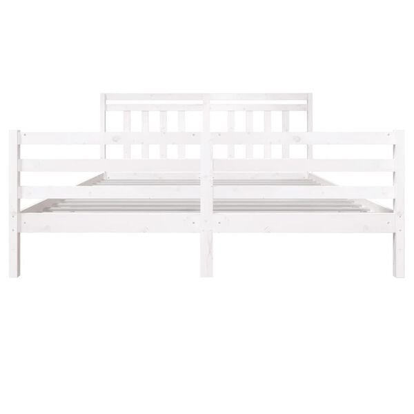 vidaXL Bed Frame without Mattress White Super King Solid Wood