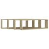 vidaXL Wall Cube Shelf 4 pcs Sonoma Oak 80x15x26.5 cm Engineered Wood