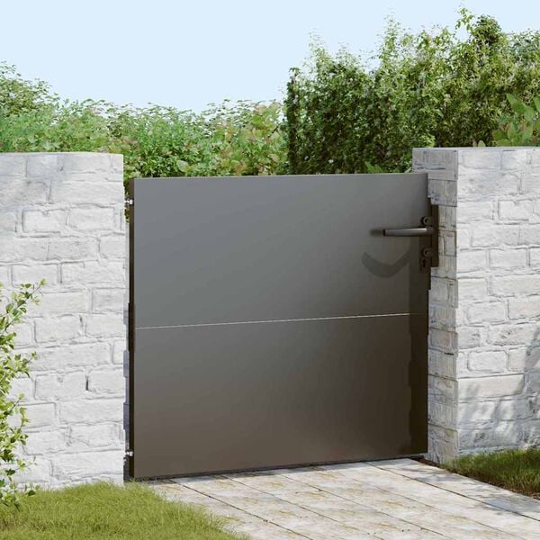 vidaXL Garden Gate with Lock Black 85 x 100 cm Powder-coated steel