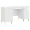 vidaXL Desk High Gloss White 142.5 x 50 x 75 cm Engineered Wood