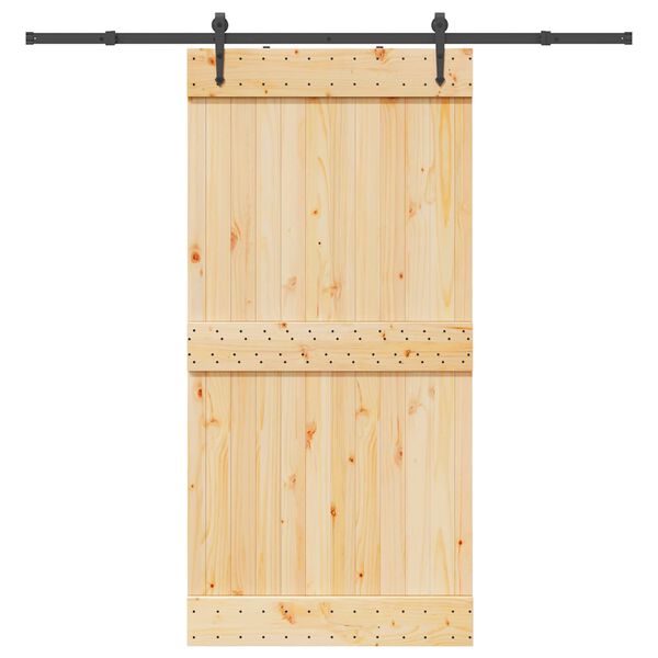vidaXL Sliding Door with Hardware Set 100x210 cm Solid Wood Pine