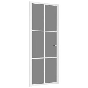 vidaXL Interior Door 83x201.5 cm White ESG Glass and Aluminium