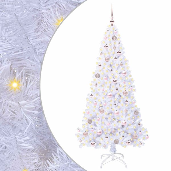 vidaXL Artificial Christmas Tree with Stand White 180 cm PVC and Steel
