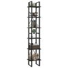 vidaXL 6-Tier Book Cabinet Grey 40x30x210 cm Engineered Wood