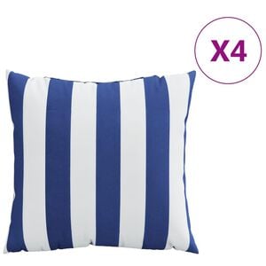 vidaXL Throw Pillows 4 pcs Blue&White Stripe 60x60 cm Fabric