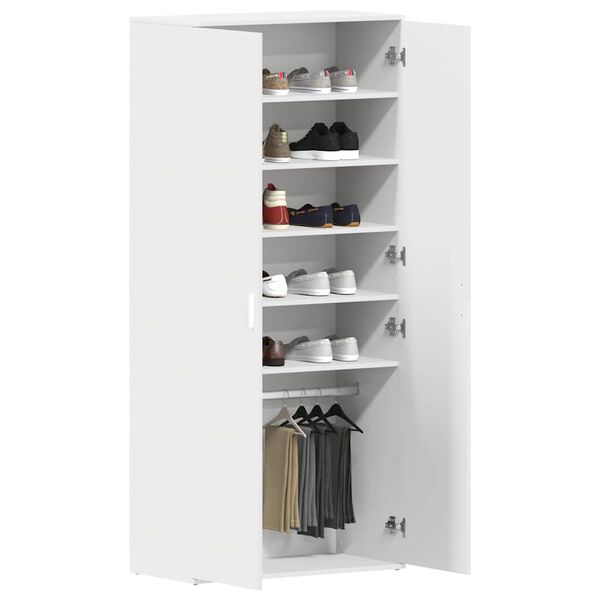 vidaXL Shoe Cabinet with Shelf White 80 x 39 x 178 cm Engineered Wood