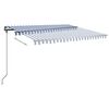 vidaXL Freestanding Manual Retractable Awning 400x300 cm Blue/White