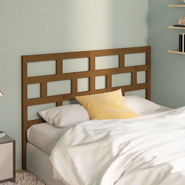 vidaXL Bed Headboard Honey Brown 126x4x100 cm Solid Wood Pine